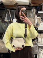 Nas Bag  Krem Kahve Üç Bölmeli Kadın Çapraz Askılı Omuz Çantası - 1468