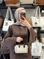 Nas Bag Krem Kahve Mini Kadın El ve Omuz Çantası – 1475
