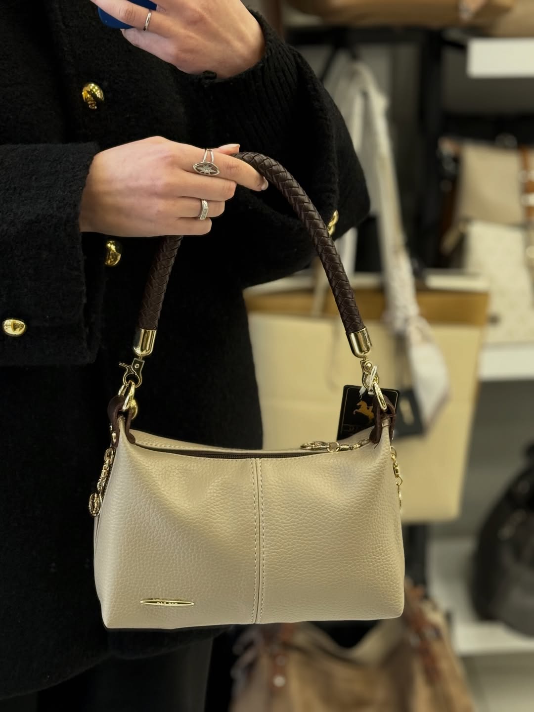 Nas Bag Kum Kahve Kadın Mini Omuz ve Çapraz Çanta - 1469