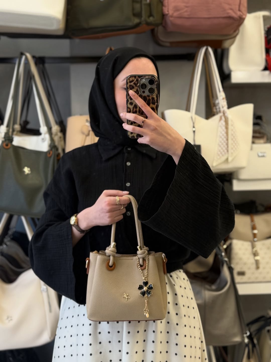 Nas Bag Kadın Charmlı Kum Mini El ve Çapraz Çanta - 1498
