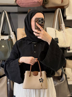 Nas Bag Özel Charmlı Çok Bölmeli Kum Taba El ve Omuz Çantası - 1539