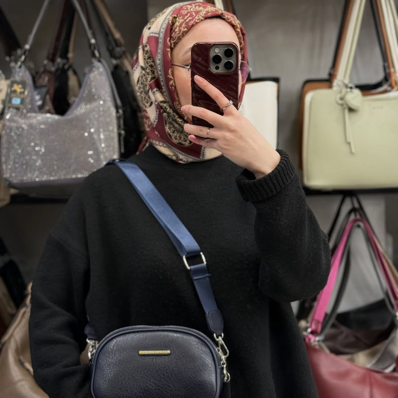 NASBAG Yumuşak Dokulu Çift Fermuarlı Kompakt Kadın Çapraz Omuz Çantası -  1506 - 5