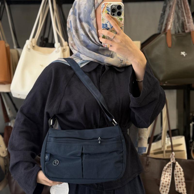 Nas Bag Lacivert Çok Bölmeli İthal Paraşüt Omuz Çantası - ns26069 - 1