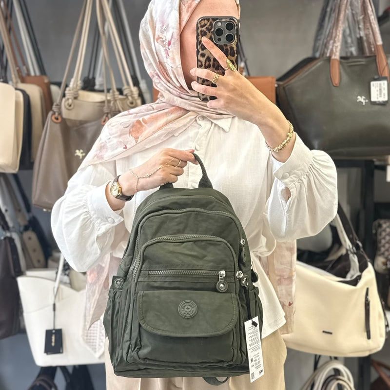 MEGA BAG Yeşil Orta Boy Çok Gözlü Su Geçirmez Sırt Çantası - M-255 - 2