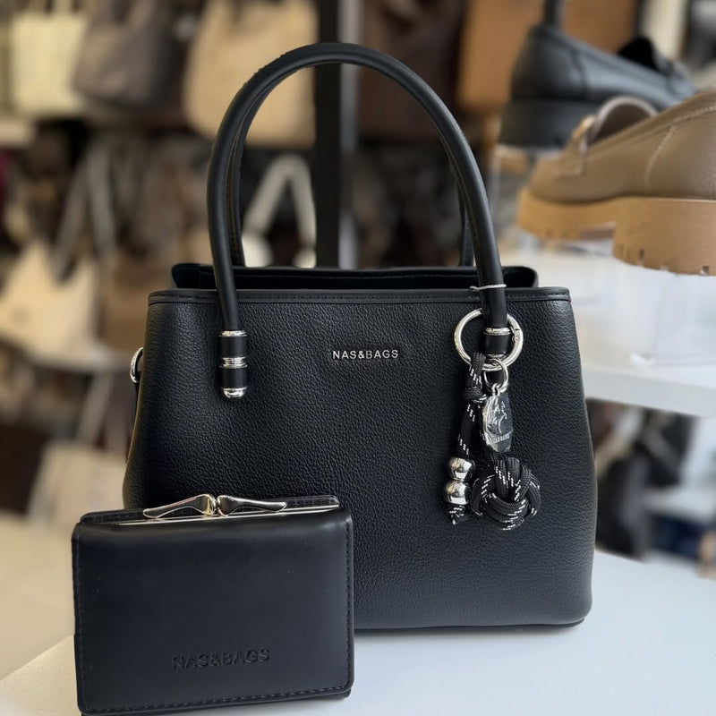 NASBAG Çift Bölmeli ve Cüzdan Hediyeli Premium Kadın El ve Omuz Çantası - Ns26001 - 4