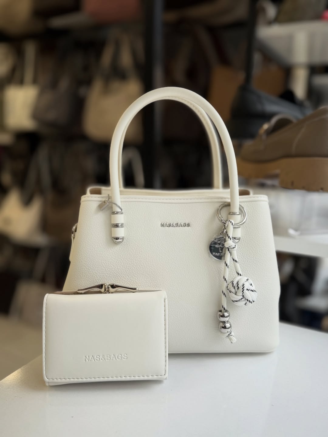 NASBAG Çift Bölmeli ve Cüzdan Hediyeli Premium Kadın El ve Omuz Çantası - Ns26001