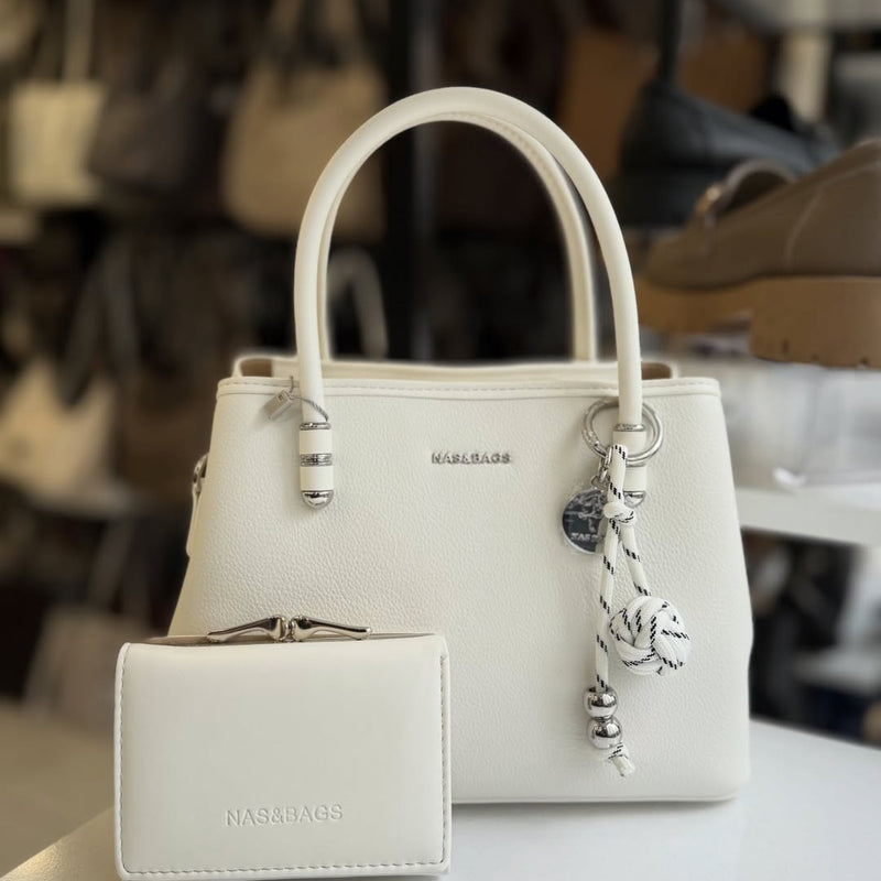 NASBAG Çift Bölmeli ve Cüzdan Hediyeli Premium Kadın El ve Omuz Çantası - Ns26001 - 1