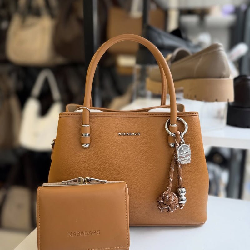 NASBAG Çift Bölmeli ve Cüzdan Hediyeli Premium Kadın El ve Omuz Çantası - Ns26001 - 3