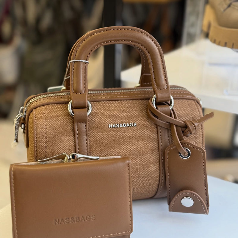 Nas Bag Cüzdan Hediyeli El ve Çapraz Mini Çanta Seti - NS26013 - 4