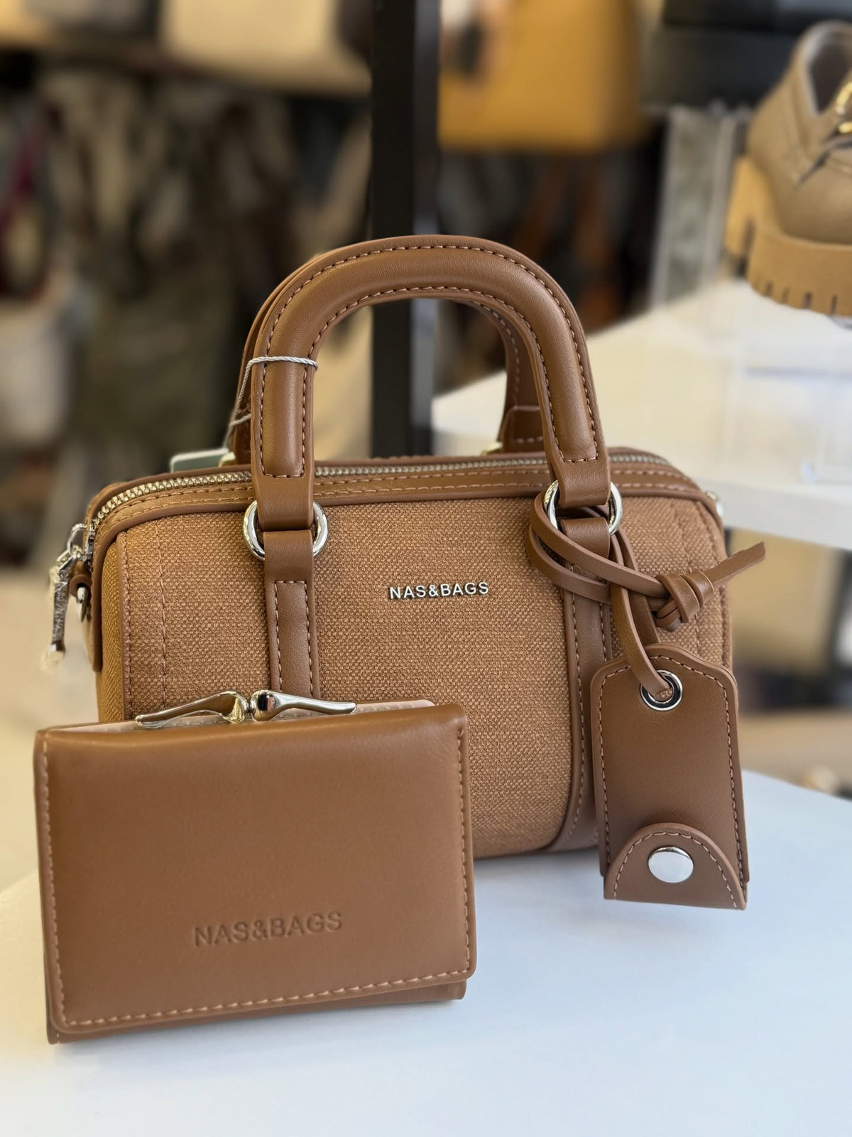 Nas Bag Taba Cüzdan Hediyeli El ve Çapraz Mini Çanta Seti - NS26013