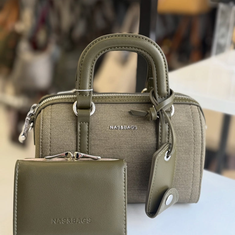 Nas Bag Yeşil Cüzdan Hediyeli El ve Çapraz Mini Çanta Seti - NS26013 - 1