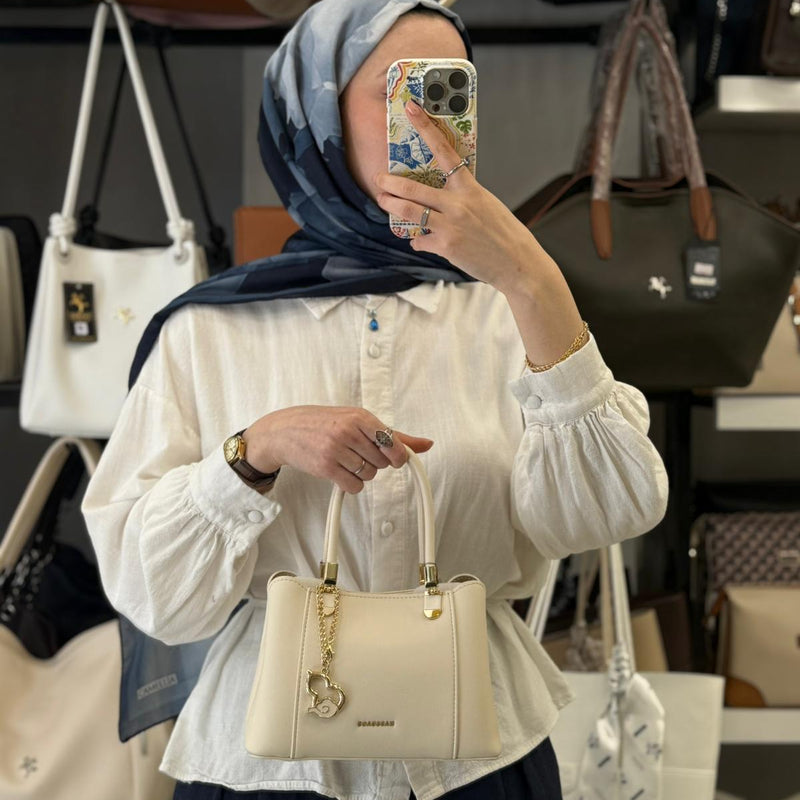 Nas Bag Krem El ve Omuz Çantası + Cüzdan Kombin Set - ns26021 - 1