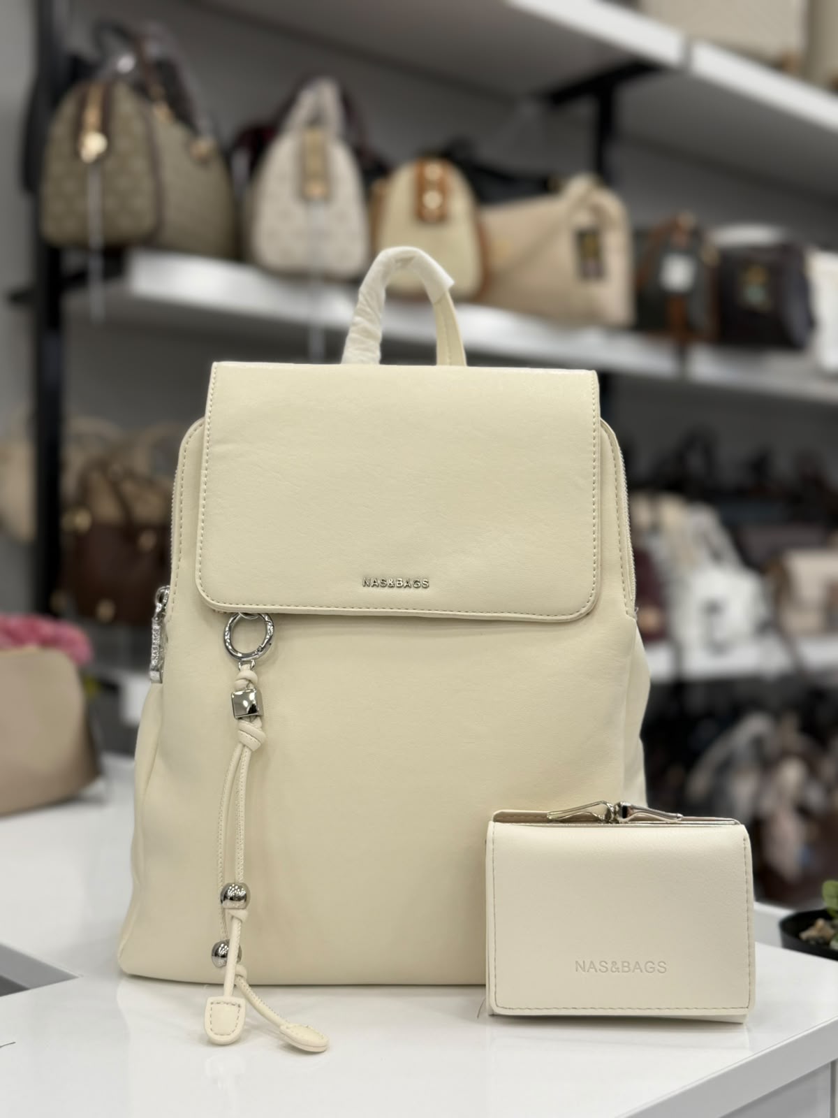 Nas Bag Krem Cüzdanlı Kadın Sırt Çantası - NS26031