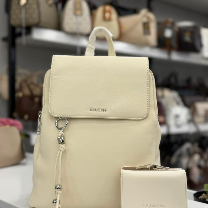 Nas Bag Krem Cüzdanlı Kadın Sırt Çantası - NS26031 - 8