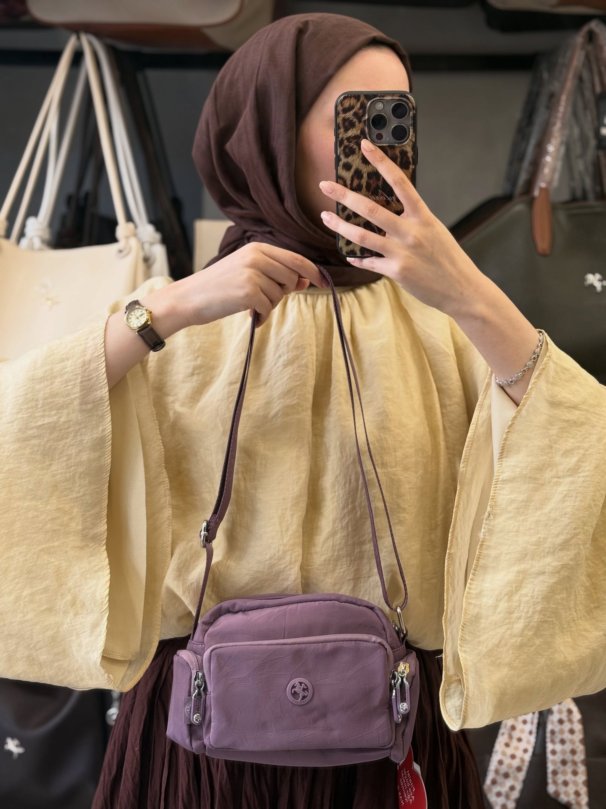 Nas Bag Mor Mini Paraşüt Kumaş Çapraz Çanta - ns26073