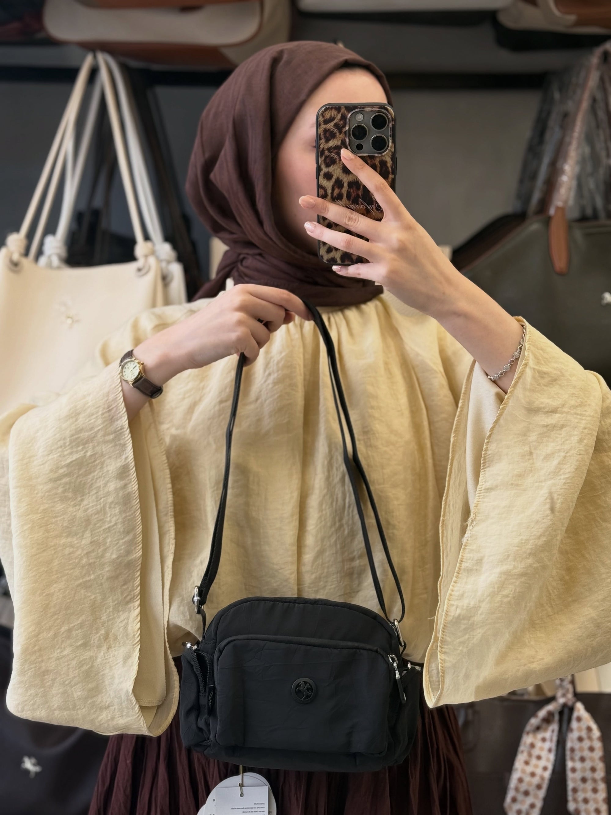 Nas Bag Siyah Mini Paraşüt Kumaş Çapraz Çanta - ns26073