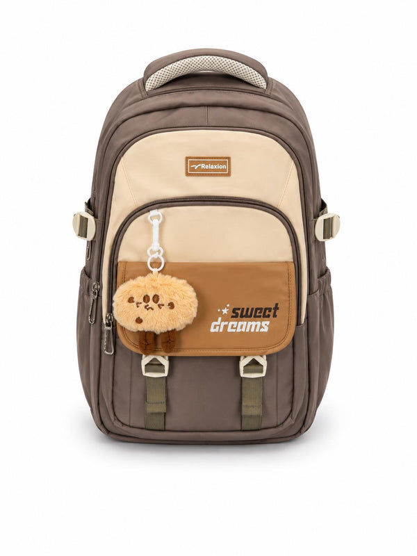 Relaxion Sweet Dreams Peluş Charm Hediyeli Çok Bölmeli Valiz Tutuculu Sırt Çantası - 2462
