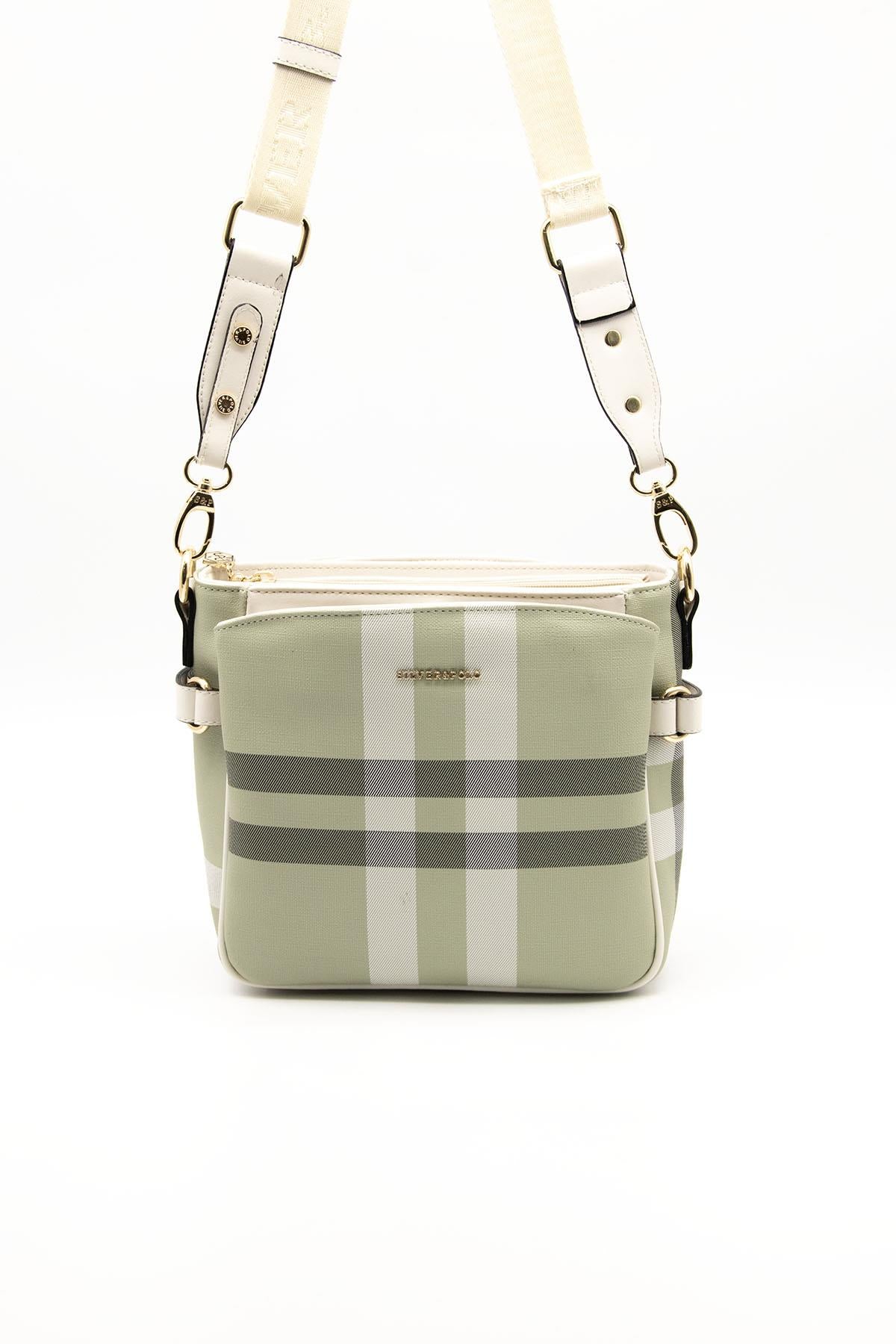 Silver & Polo A.Yeşil - Kemik SP884 Kadın Çapraz Çanta