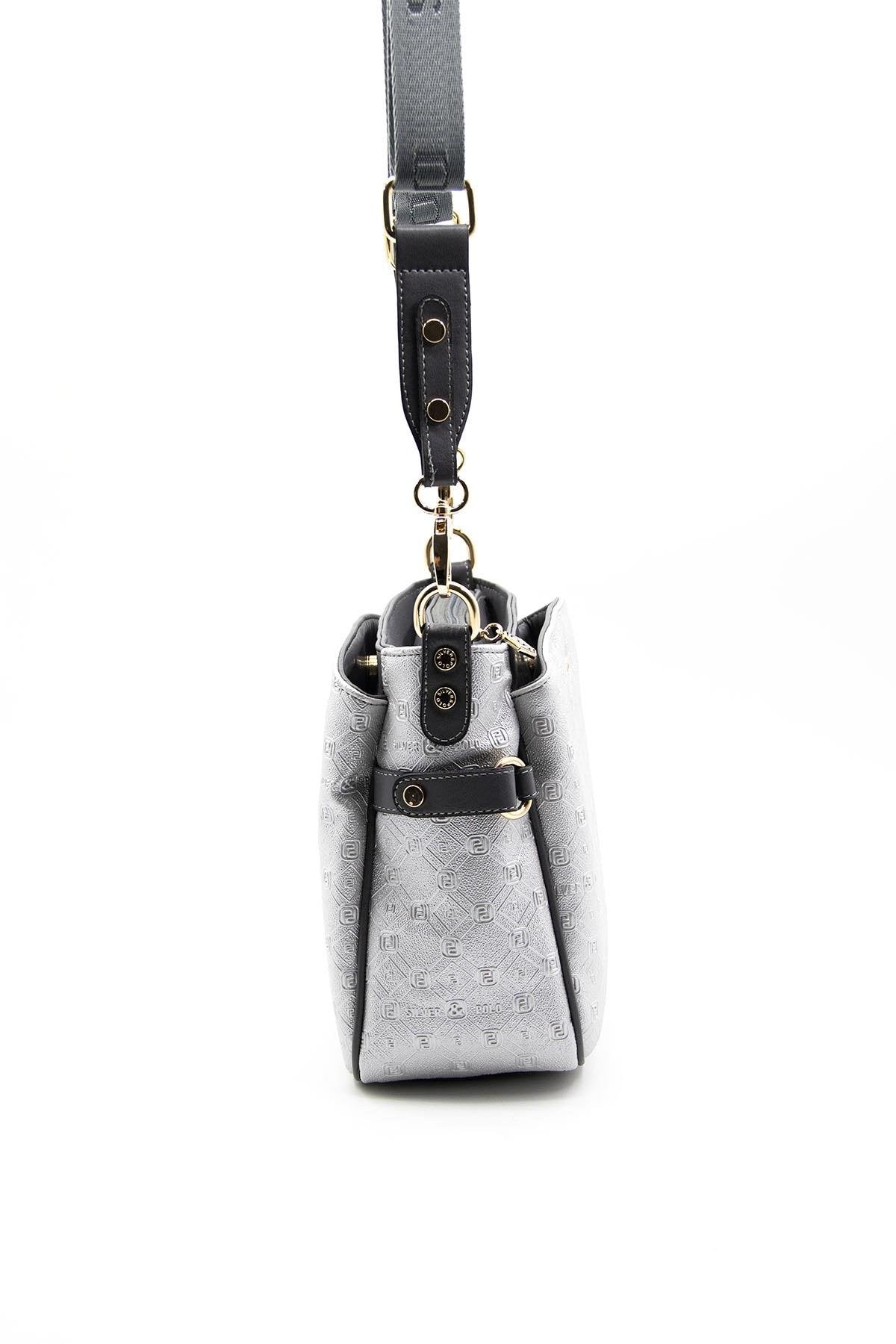 Silver & Polo A.gümüş-Antrasit SP884 Çapraz Çanta