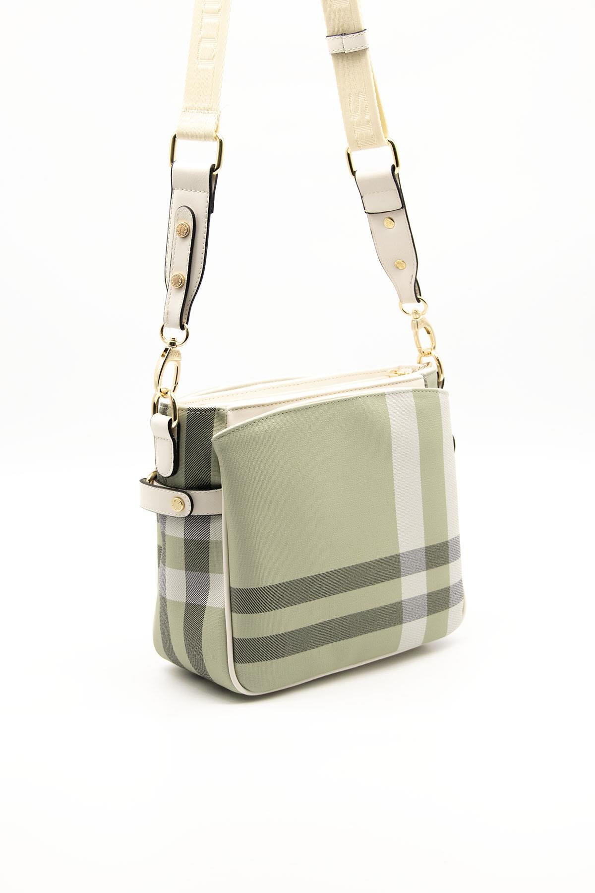 Silver & Polo A.Yeşil - Kemik SP884 Kadın Çapraz Çanta