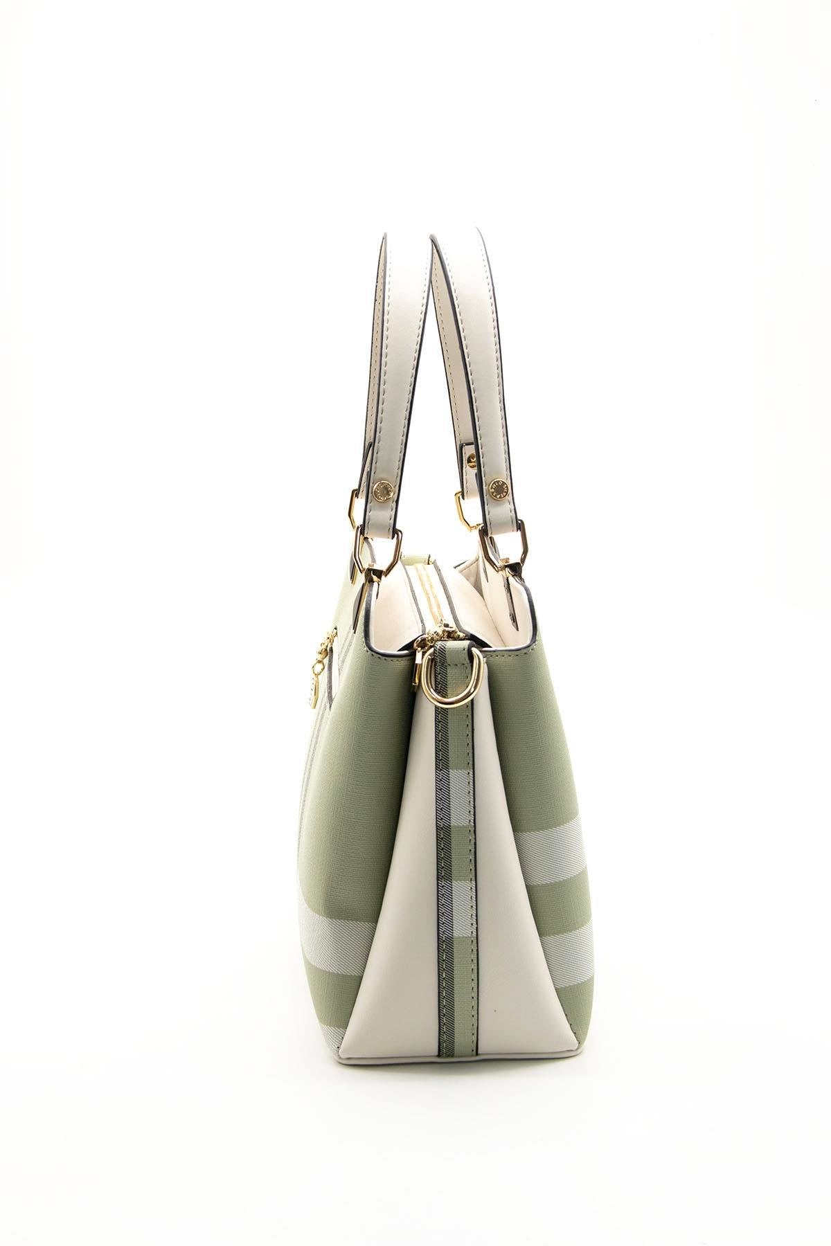 Silver & Polo A.Yeşil - Kemik SP972 Kadın El Çantası