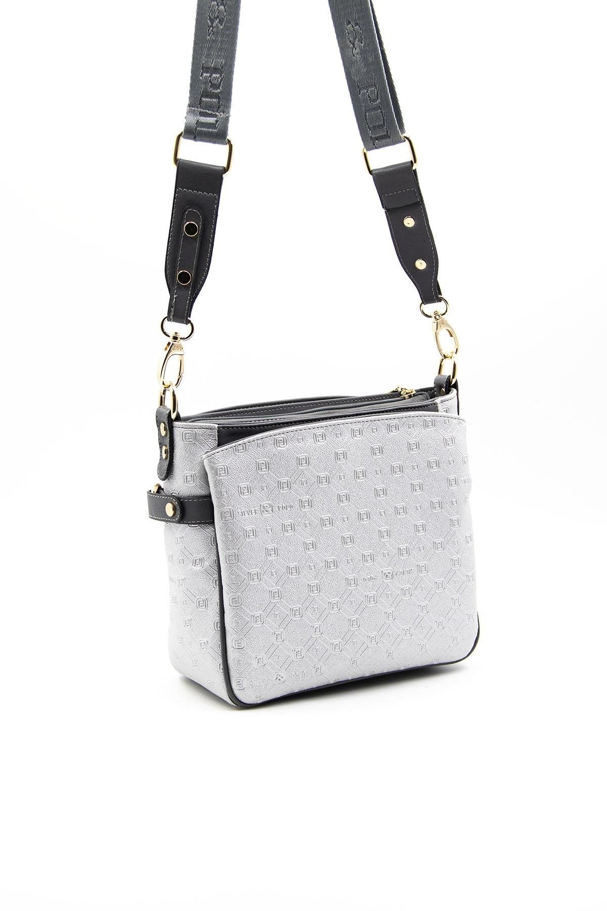 Silver & Polo A.gümüş-Antrasit SP884 Çapraz Çanta