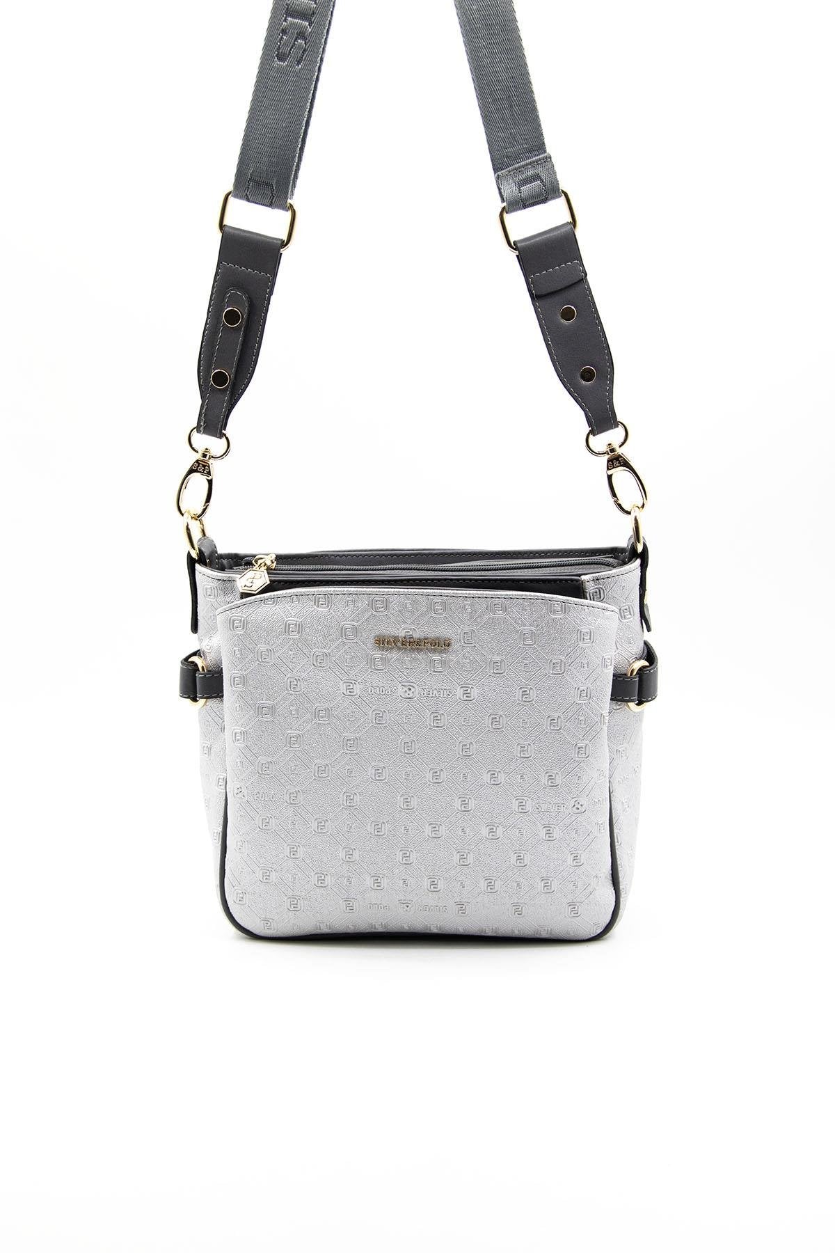 Silver & Polo A.gümüş-Antrasit SP884 Çapraz Çanta
