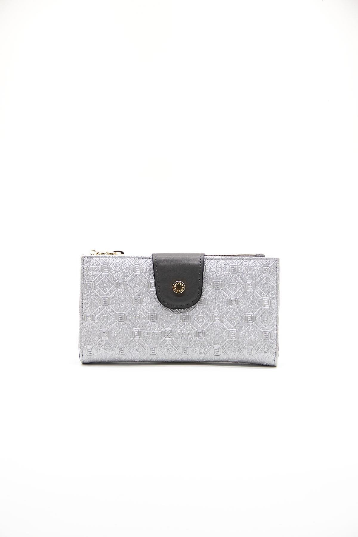 Silver & Polo A.gümüş - Antrasit SP1140 Kadın Cüzdan & Kartlık