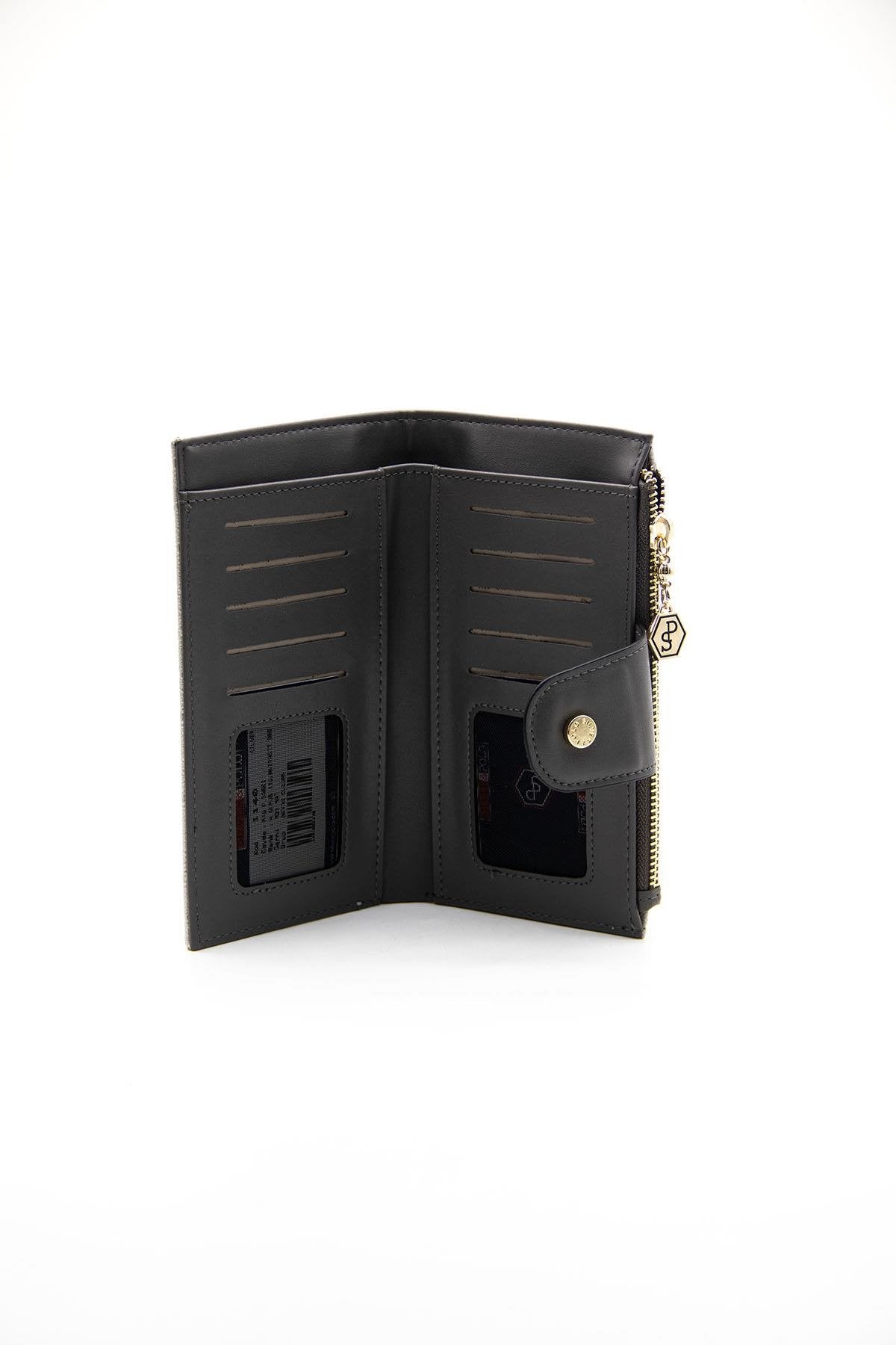 Silver & Polo A.gümüş - Antrasit SP1140 Kadın Cüzdan & Kartlık