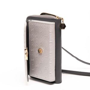 Silver & Polo A.gümüş - Antrasit SP921 Kadın Askılı Cüzdanlı Telefon Çantası
