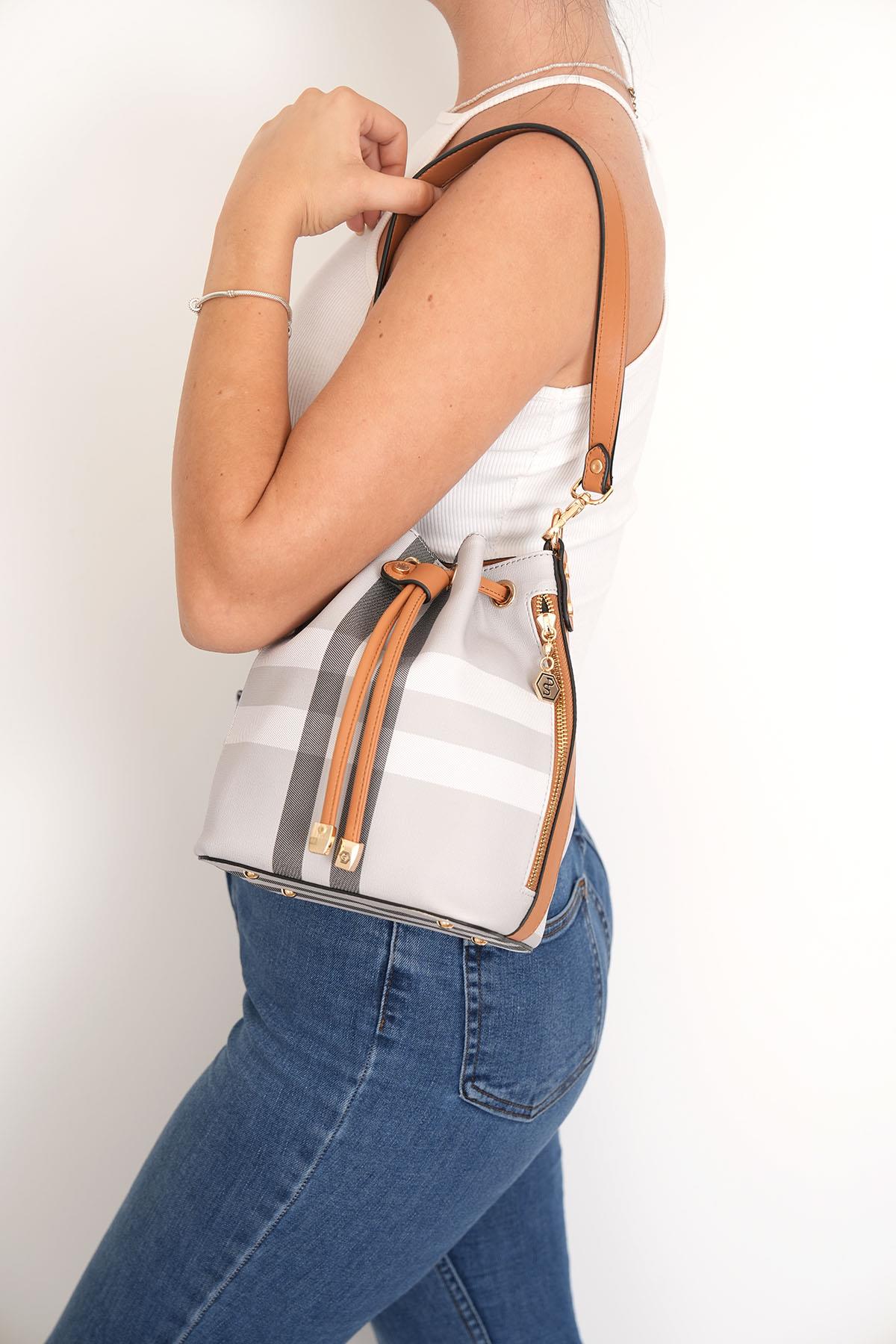 Silver & Polo A.Gri - A.Taba SP1137 Kadın Omuz Çantası