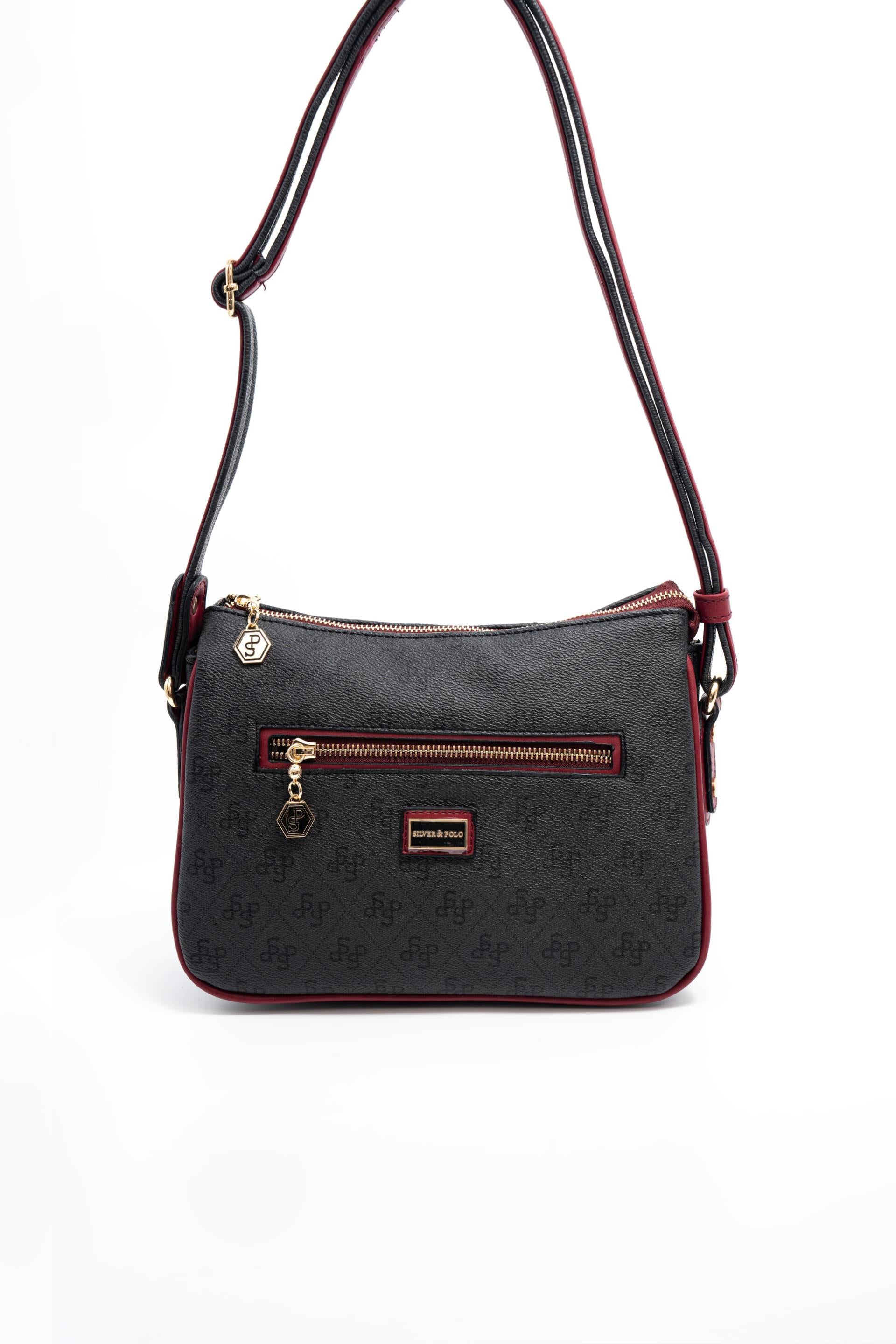 Silver & Polo Antrasit - Bordo SP818 Kadın Çapraz Çanta