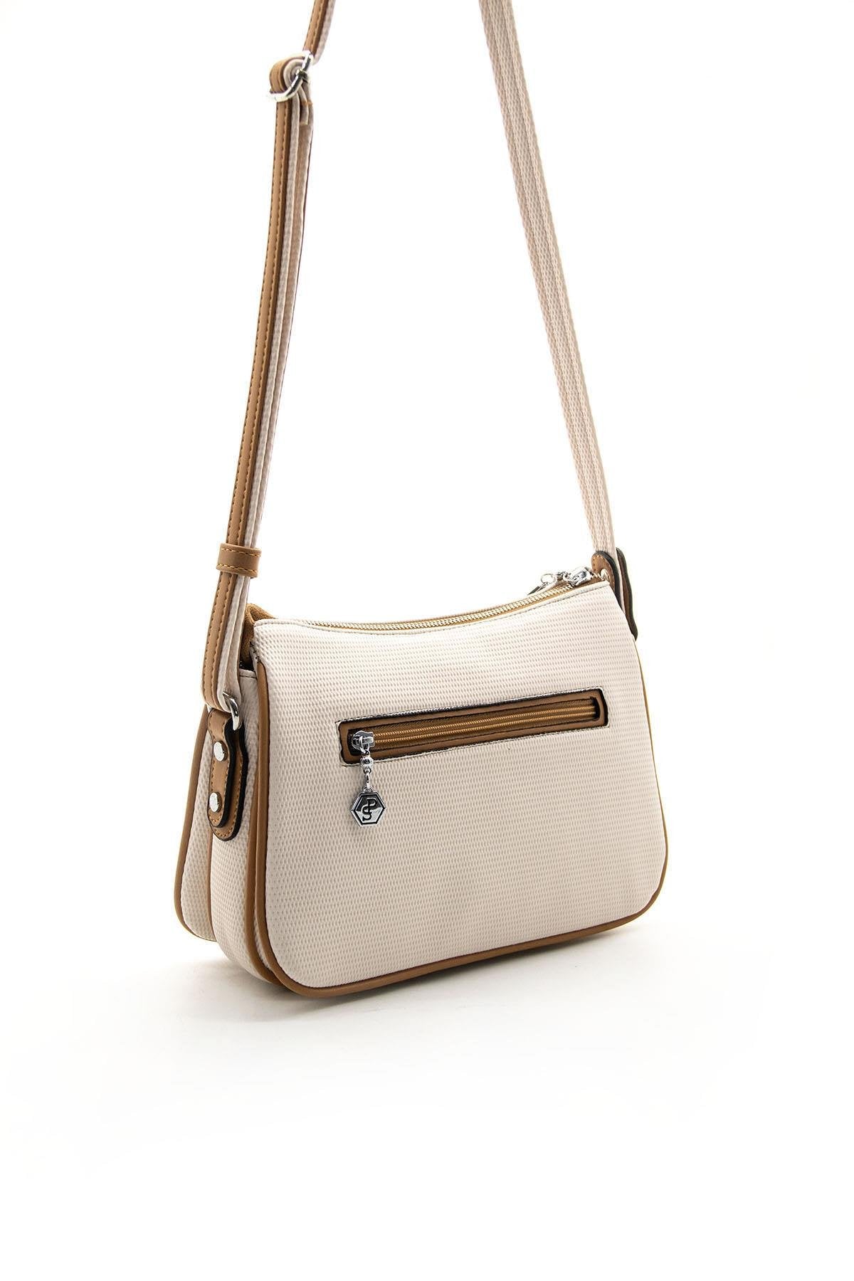 Silver & Polo Bej - A.Taba SP818 Kadın Çapraz Çanta