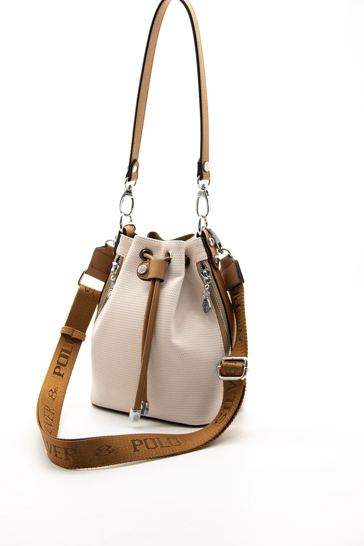 Silver & Polo Bej - A.Taba SP1137 Kadın Omuz Çantası