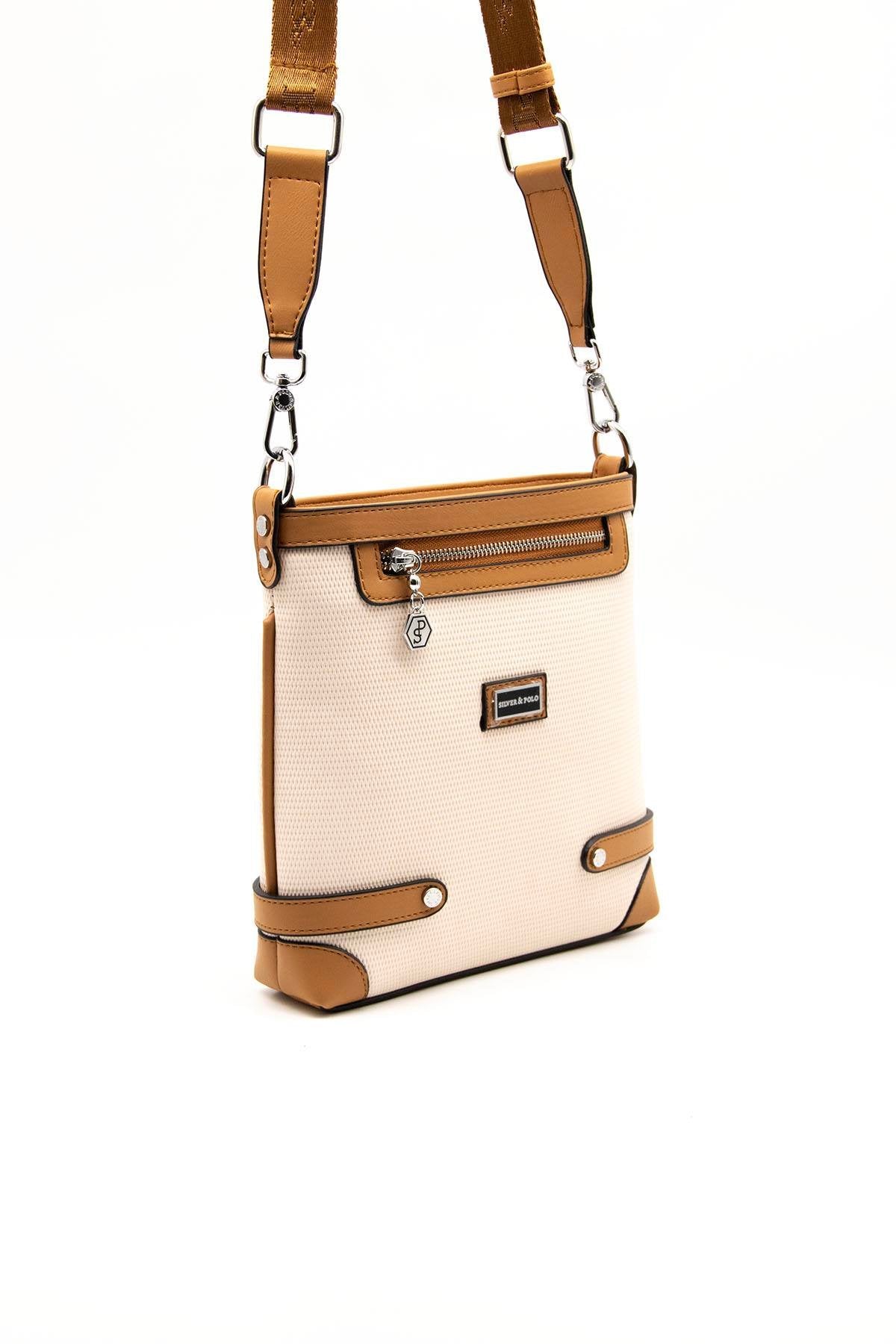 Silver & Polo Bej - A.Taba SP1120 Kadın Çapraz Çanta