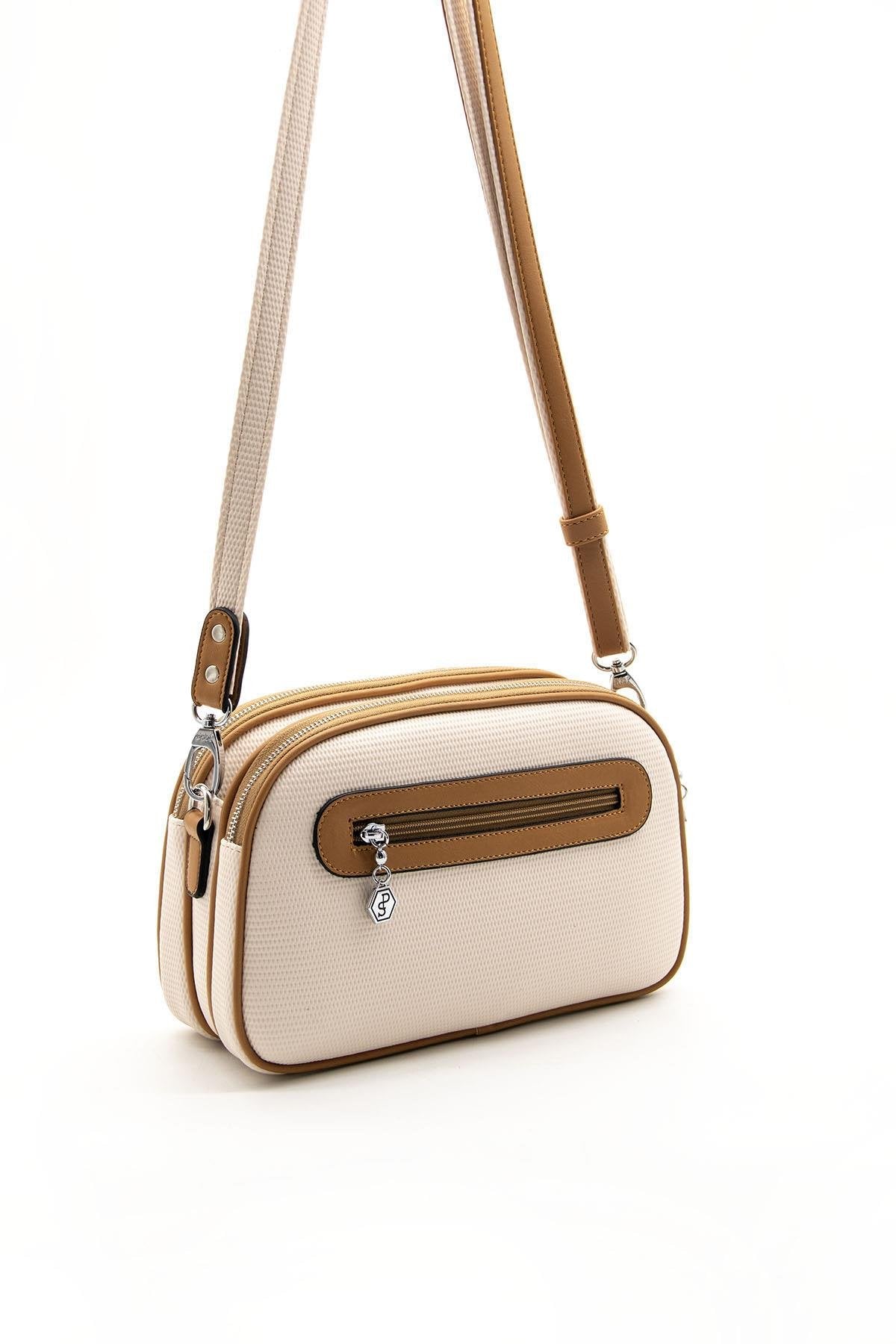Silver & Polo Bej - A.Taba SP745 Kadın Çapraz Çanta