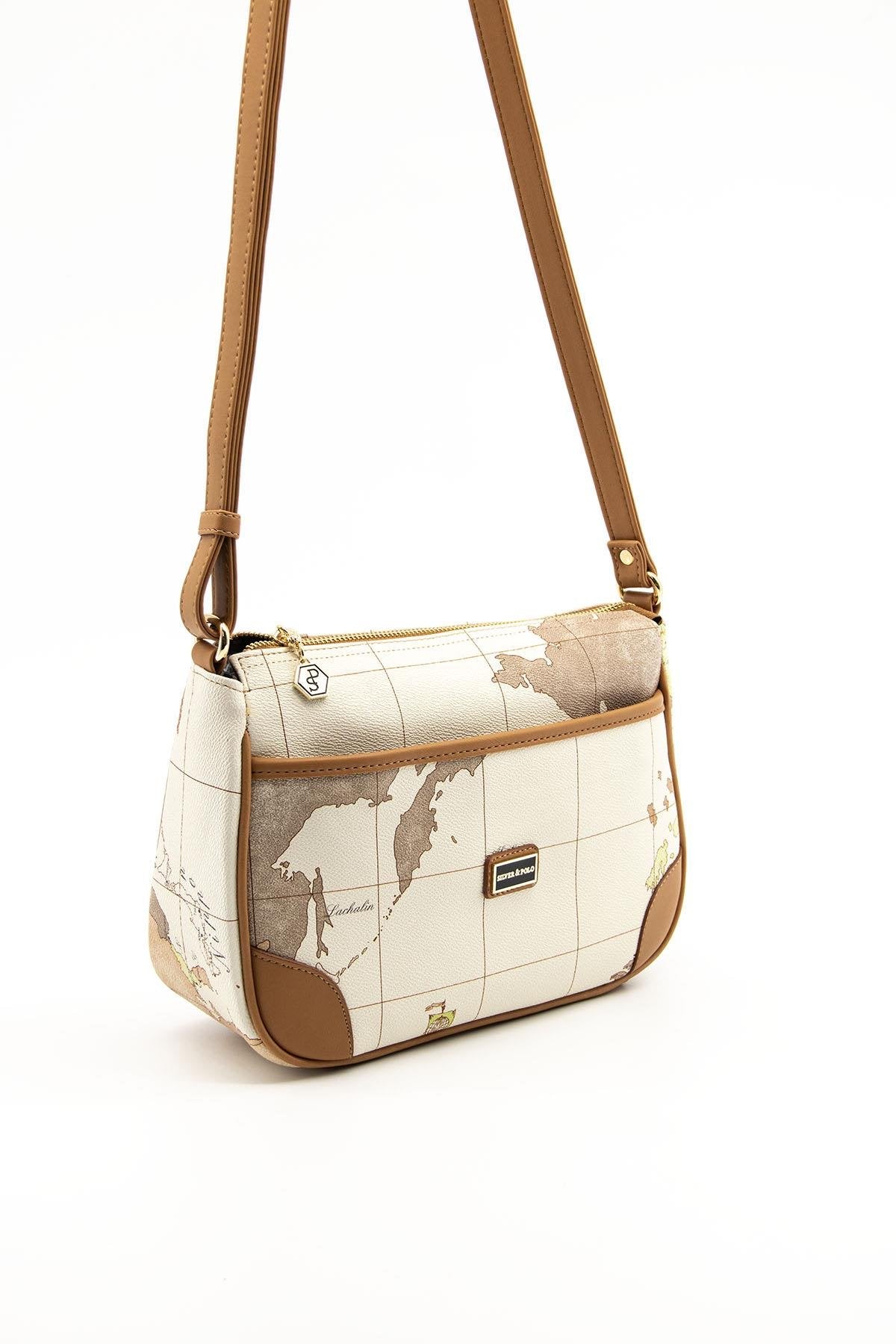 Silver & Polo Bej - A.Taba SP1060 Kadın Çapraz Çanta