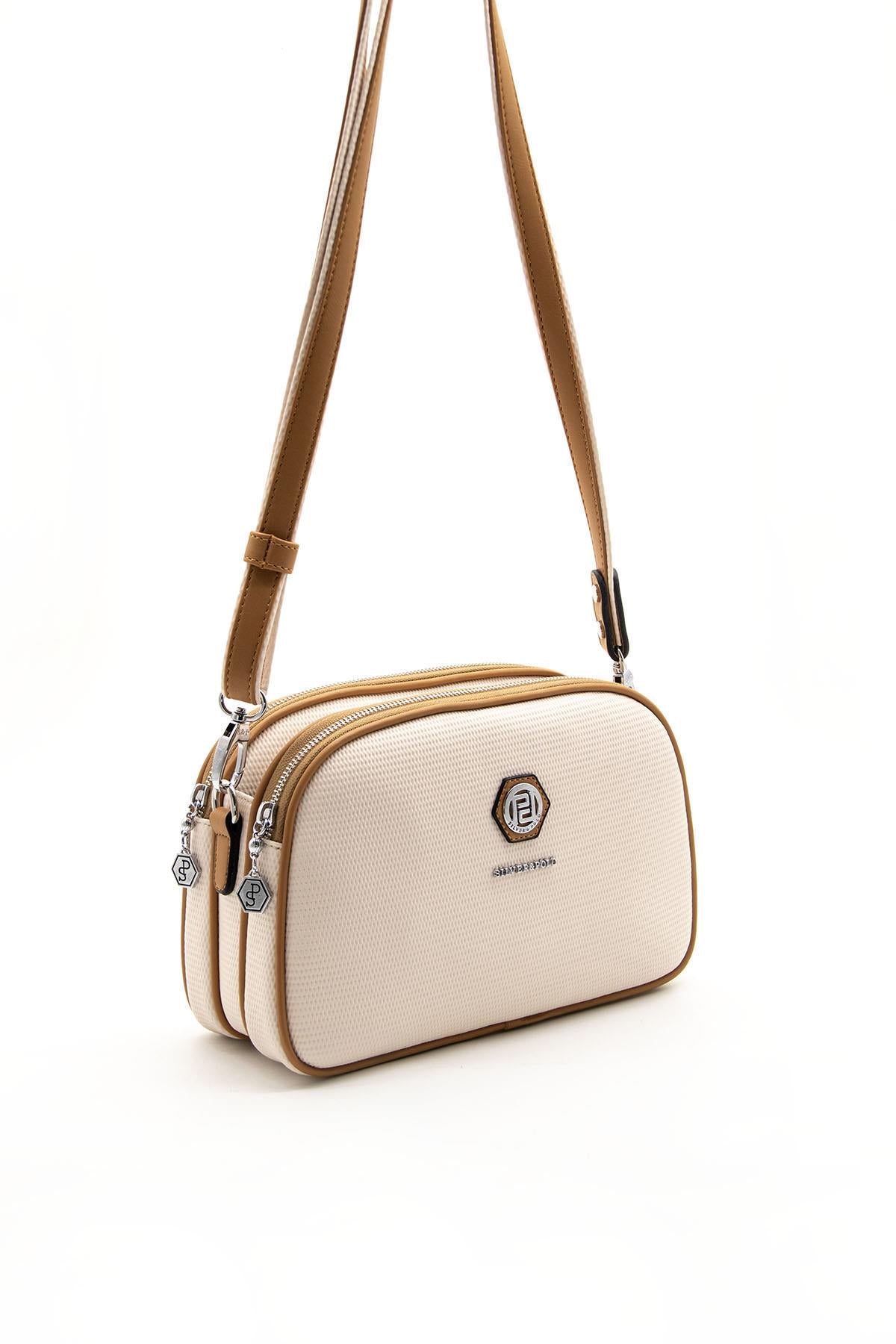 Silver & Polo Bej - A.Taba SP745 Kadın Çapraz Çanta
