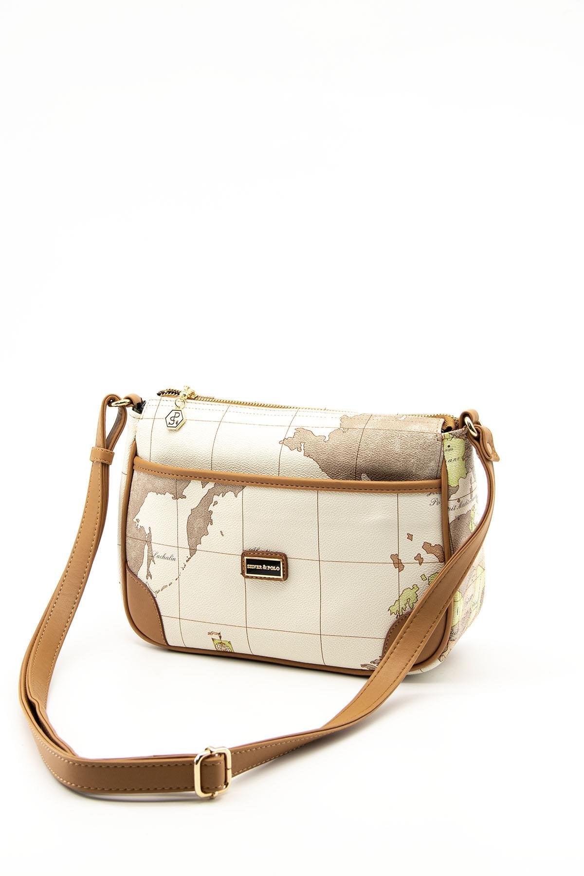Silver & Polo Bej - A.Taba SP1060 Kadın Çapraz Çanta