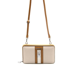 Silver & Polo Bej - A.Taba SP1138 Kadın Askılı Cüzdanlı Telefon Çantası