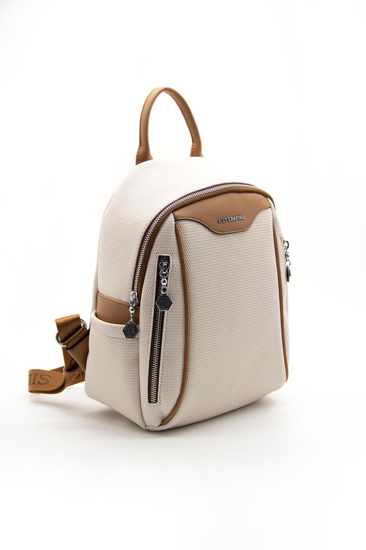 Silver & Polo Bej - A.Taba SP906 Kadın Sırt Çantası