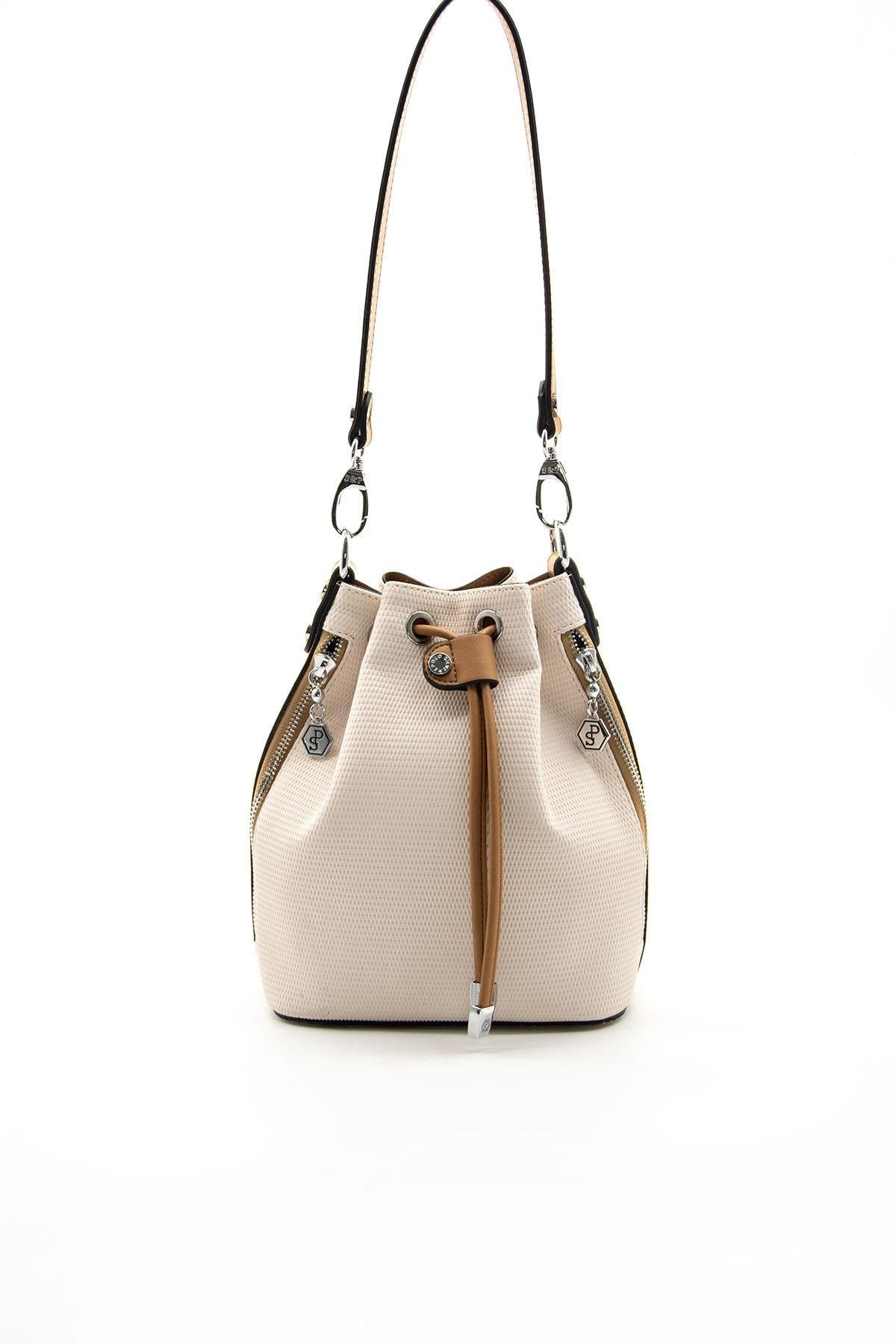 Silver & Polo Bej - A.Taba SP1137 Kadın Omuz Çantası