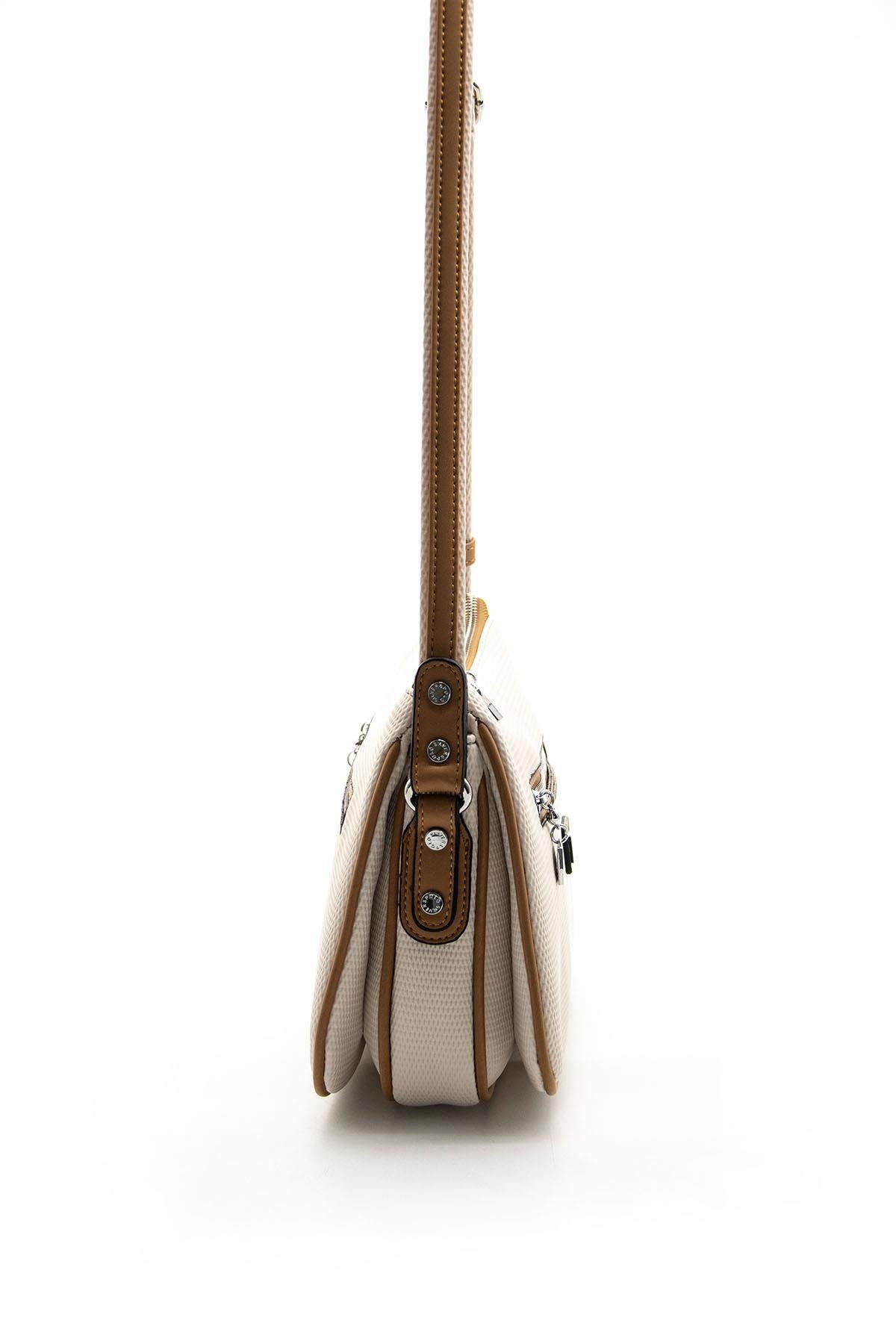 Silver & Polo Bej - A.Taba SP818 Kadın Çapraz Çanta