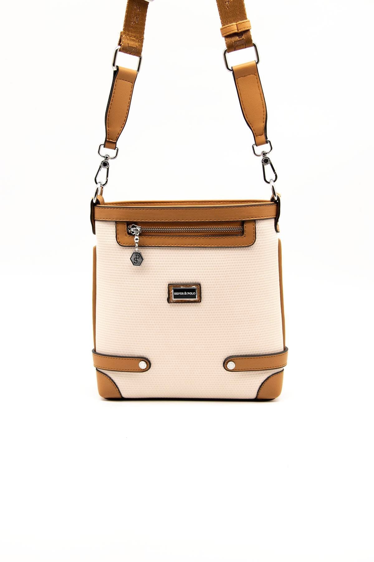 Silver & Polo Bej - A.Taba SP1120 Kadın Çapraz Çanta