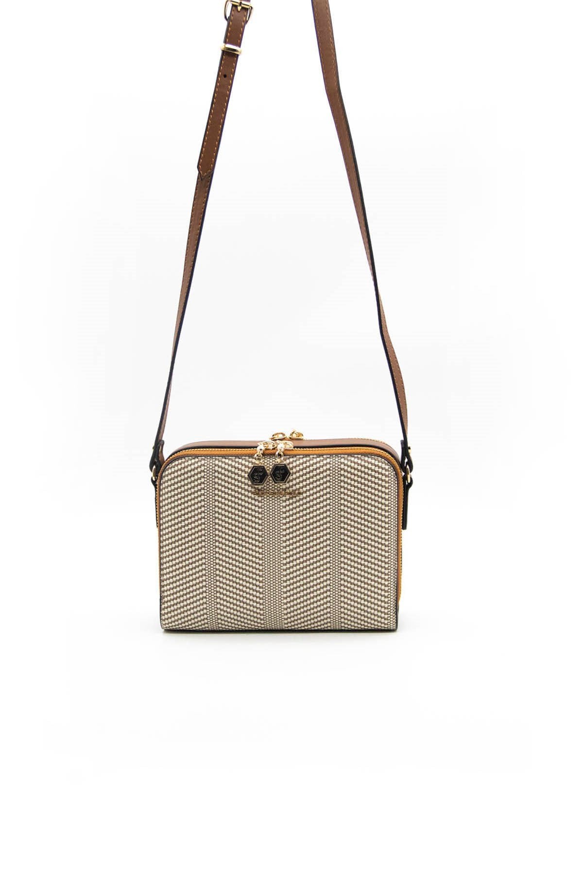 Silver & Polo Bej - Taba SP888 Kadın Çapraz Çanta