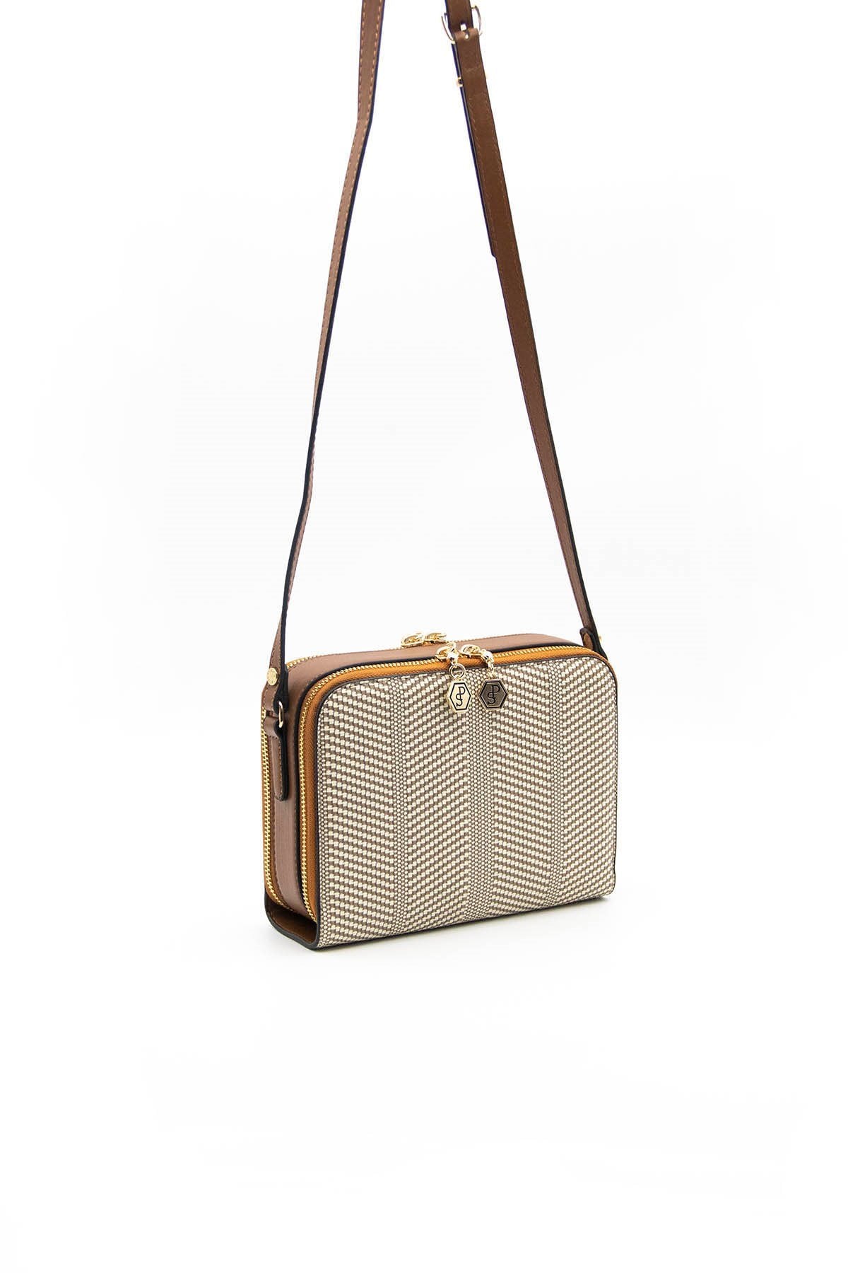 Silver & Polo Bej - Taba SP888 Kadın Çapraz Çanta