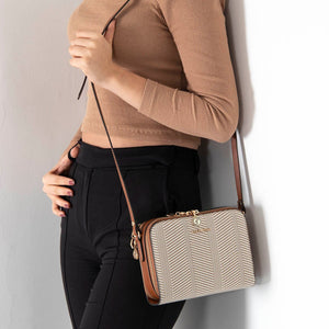 Silver & Polo Bej - Taba SP888 Kadın Çapraz Çanta