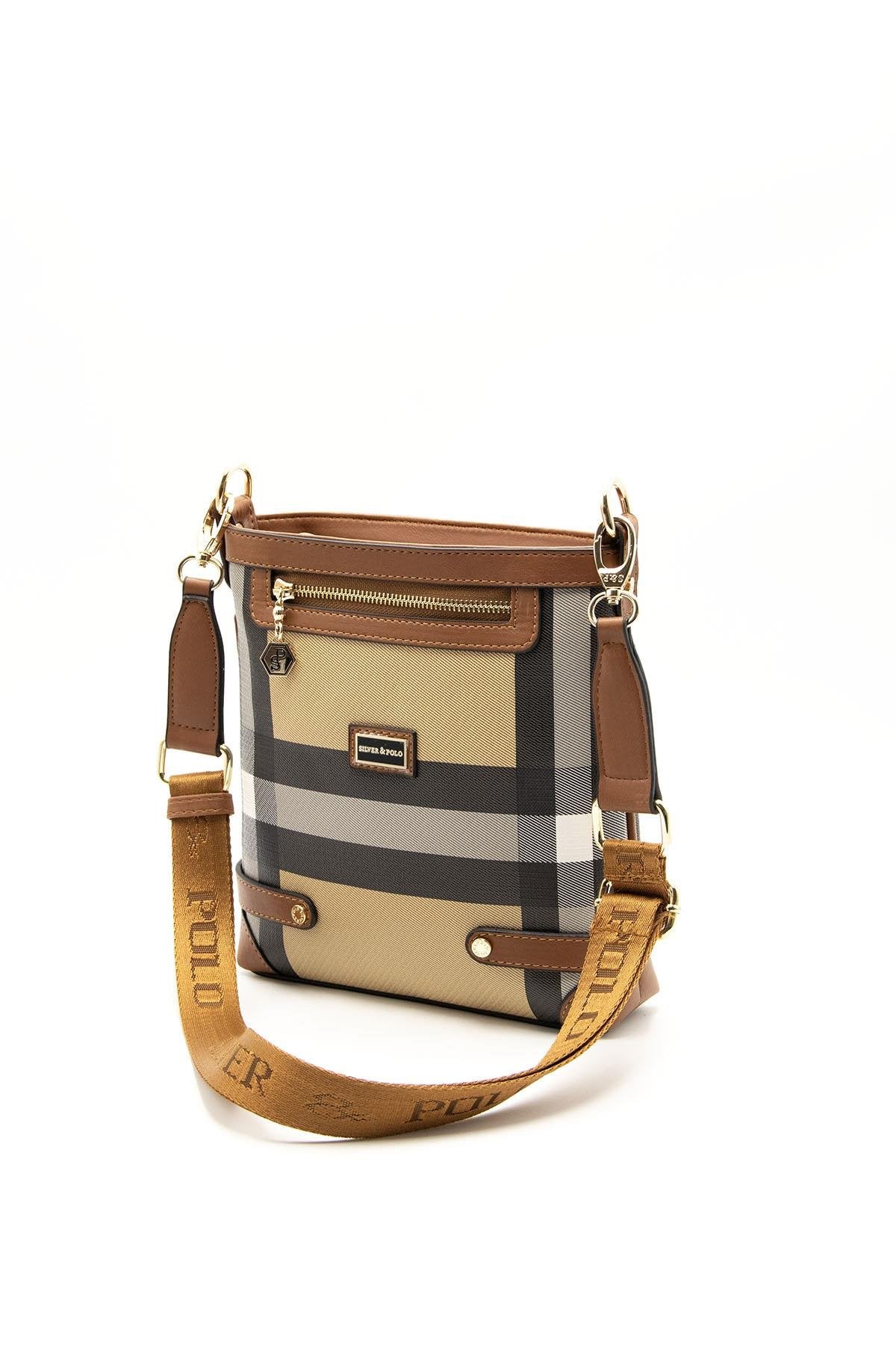Silver & Polo Bej - Taba SP1120 Kadın Çapraz Çanta