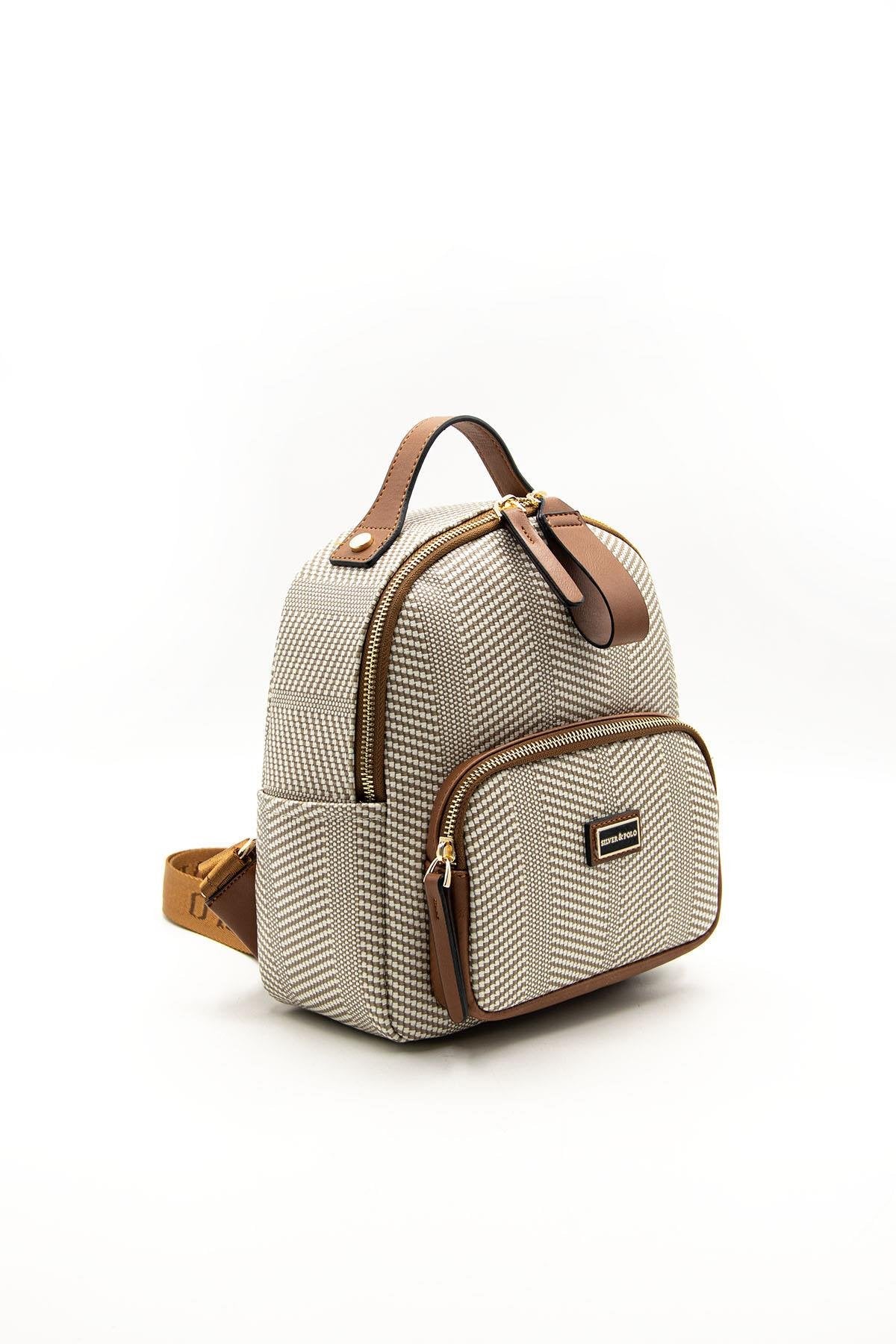 Silver & Polo Bej - Taba SP1130 Kadın Sırt Çantası