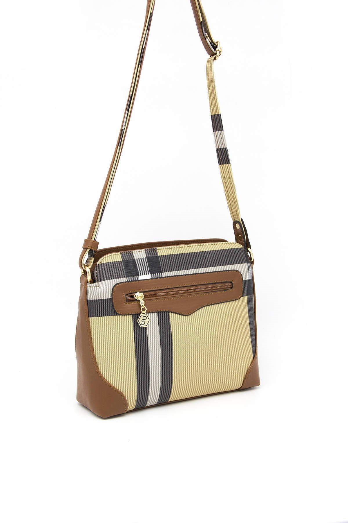 Silver & Polo Bej - Taba SP364 Kadın Çapraz Çanta